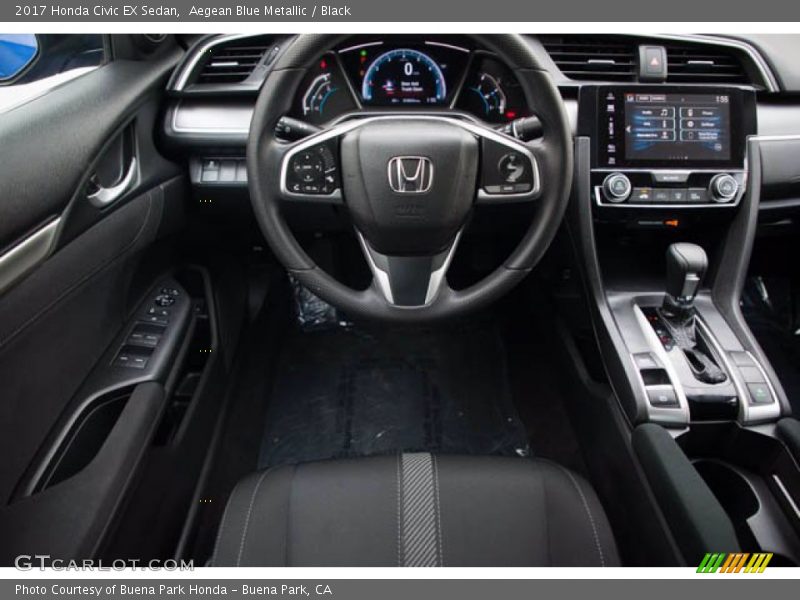Aegean Blue Metallic / Black 2017 Honda Civic EX Sedan