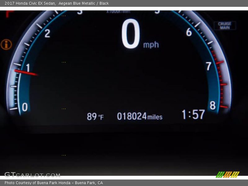 Aegean Blue Metallic / Black 2017 Honda Civic EX Sedan