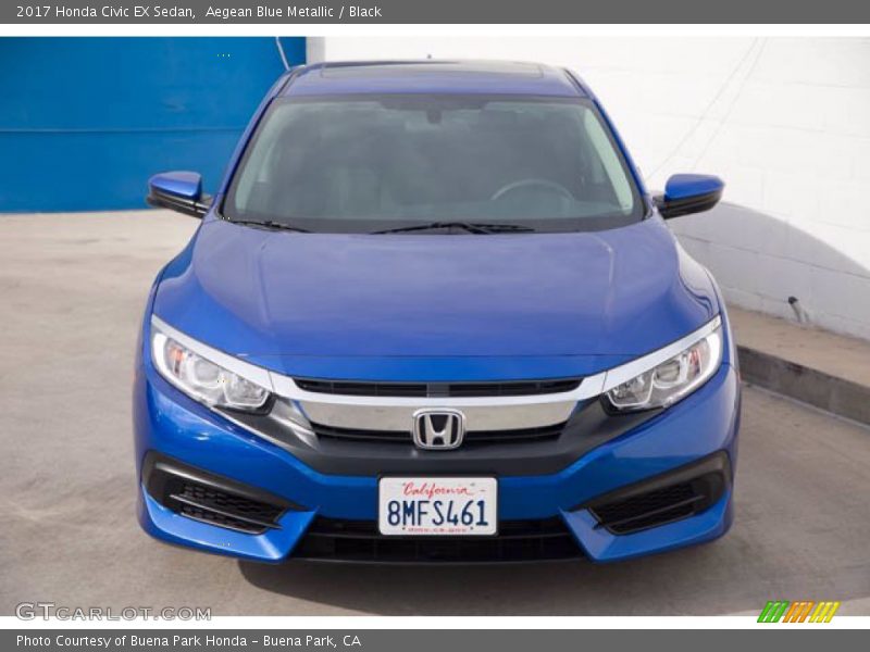 Aegean Blue Metallic / Black 2017 Honda Civic EX Sedan