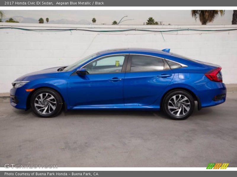 Aegean Blue Metallic / Black 2017 Honda Civic EX Sedan