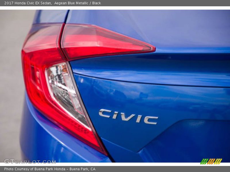 Aegean Blue Metallic / Black 2017 Honda Civic EX Sedan