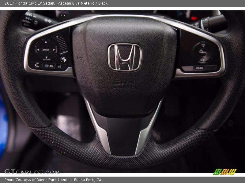 Aegean Blue Metallic / Black 2017 Honda Civic EX Sedan