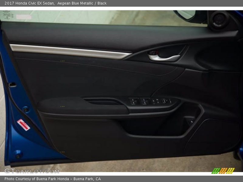 Aegean Blue Metallic / Black 2017 Honda Civic EX Sedan