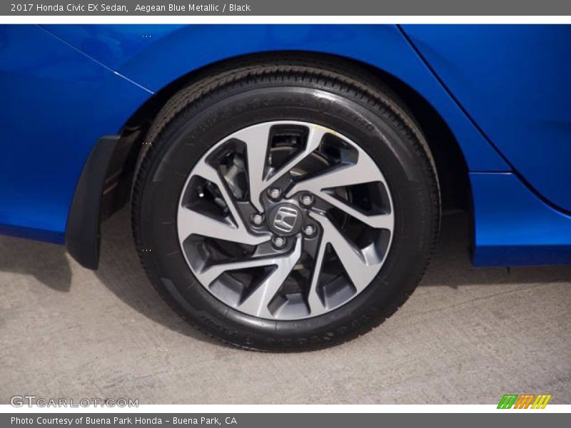 Aegean Blue Metallic / Black 2017 Honda Civic EX Sedan