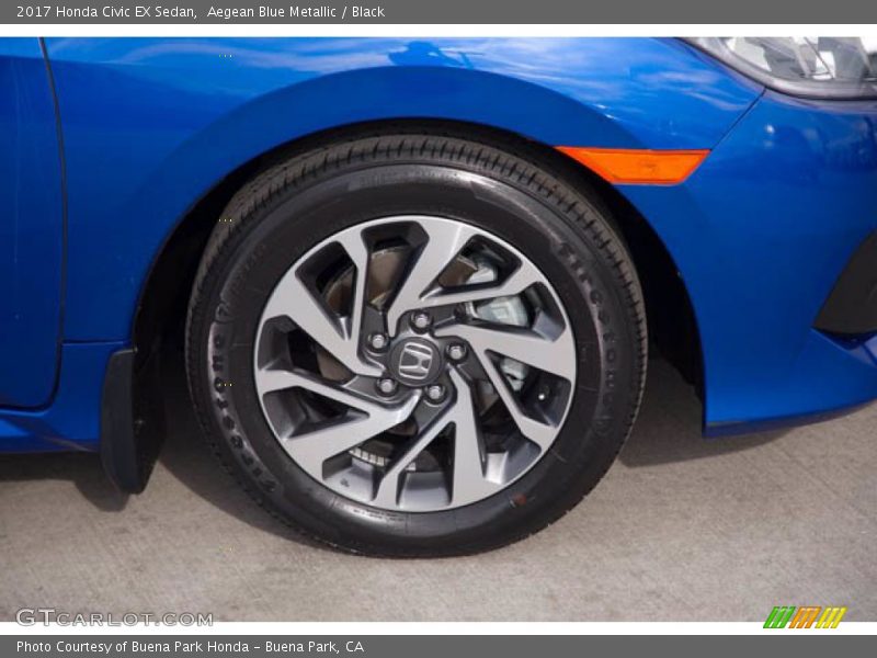 Aegean Blue Metallic / Black 2017 Honda Civic EX Sedan