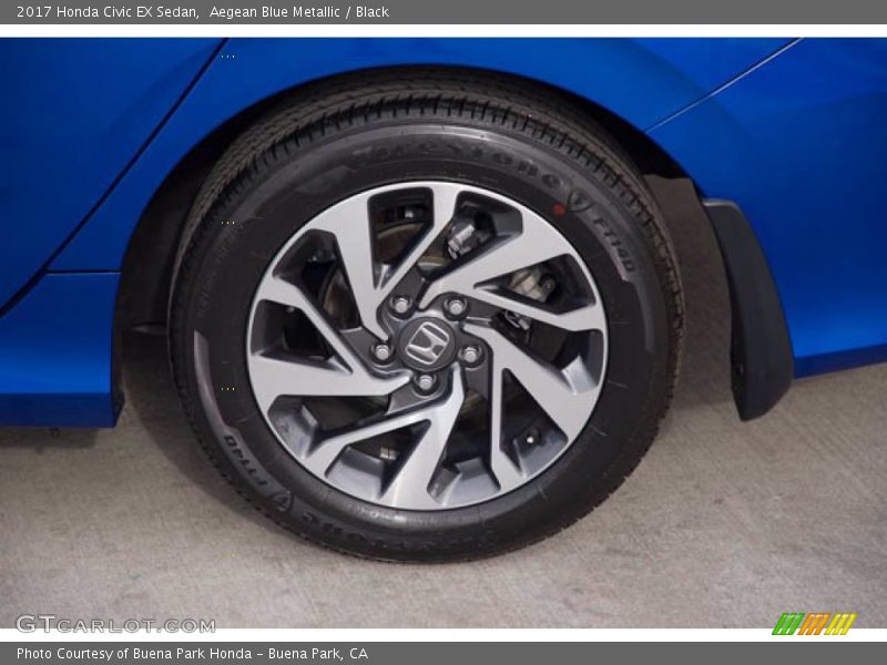 Aegean Blue Metallic / Black 2017 Honda Civic EX Sedan