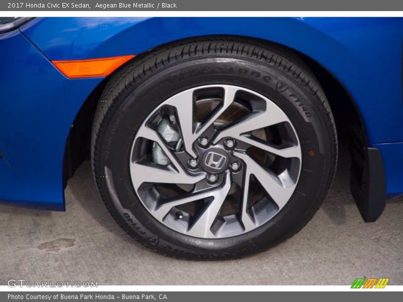 Aegean Blue Metallic / Black 2017 Honda Civic EX Sedan