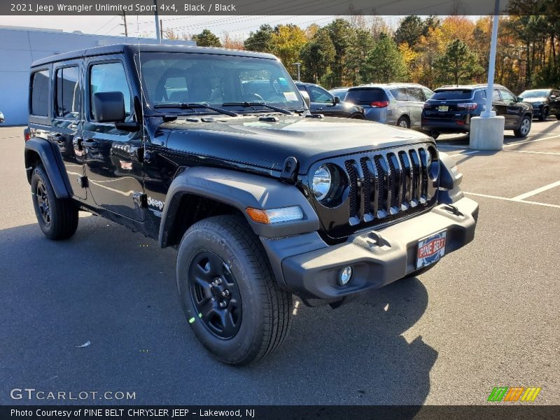 Black / Black 2021 Jeep Wrangler Unlimited Sport 4x4