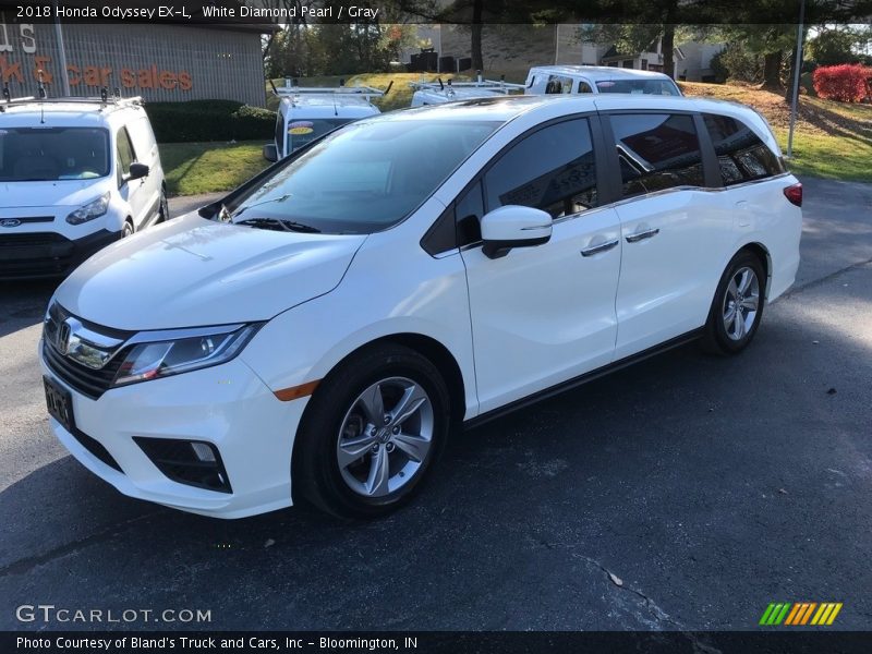 White Diamond Pearl / Gray 2018 Honda Odyssey EX-L