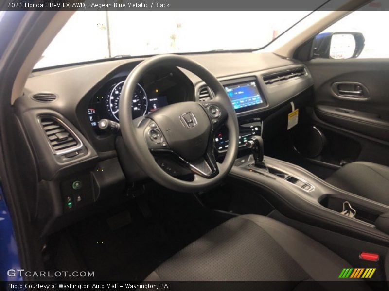 Aegean Blue Metallic / Black 2021 Honda HR-V EX AWD