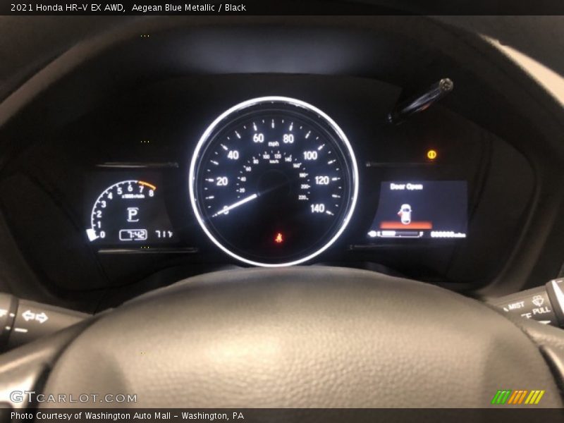 Aegean Blue Metallic / Black 2021 Honda HR-V EX AWD