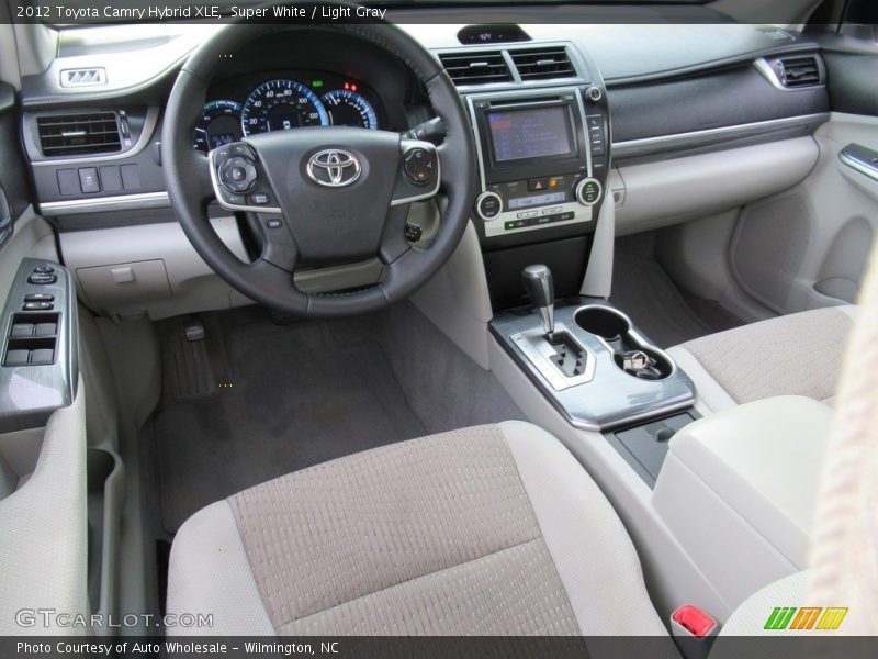 Super White / Light Gray 2012 Toyota Camry Hybrid XLE