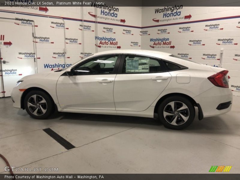 Platinum White Pearl / Ivory 2021 Honda Civic LX Sedan