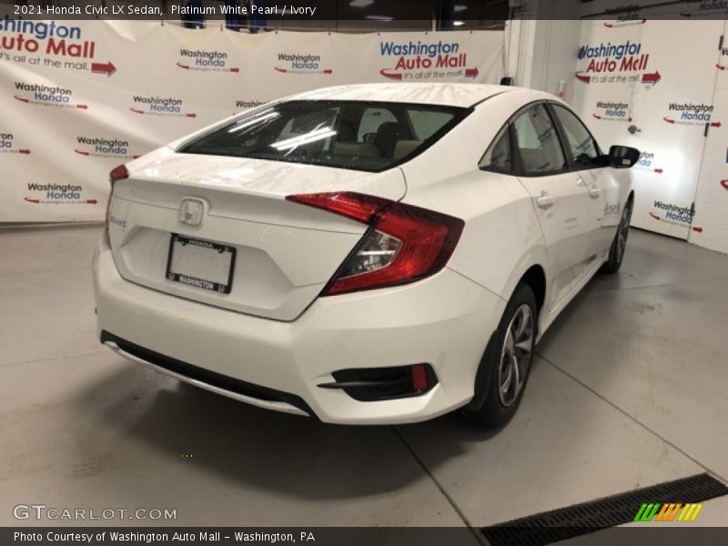Platinum White Pearl / Ivory 2021 Honda Civic LX Sedan
