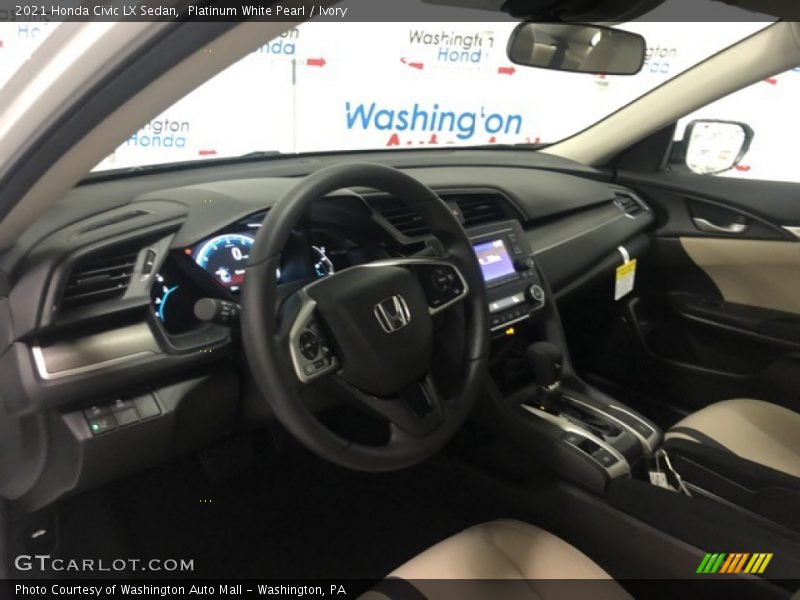Platinum White Pearl / Ivory 2021 Honda Civic LX Sedan