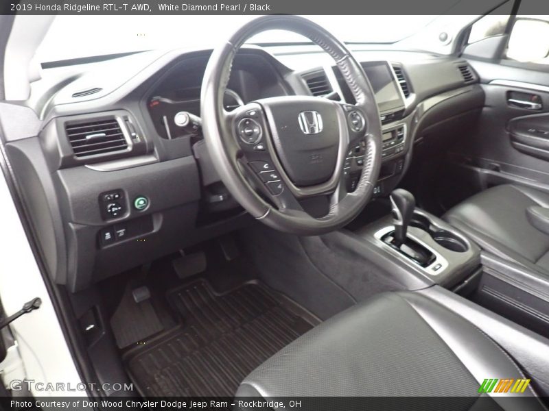White Diamond Pearl / Black 2019 Honda Ridgeline RTL-T AWD