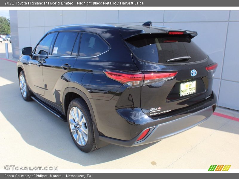 Midnight Black Metallic / Harvest Beige 2021 Toyota Highlander Hybrid Limited