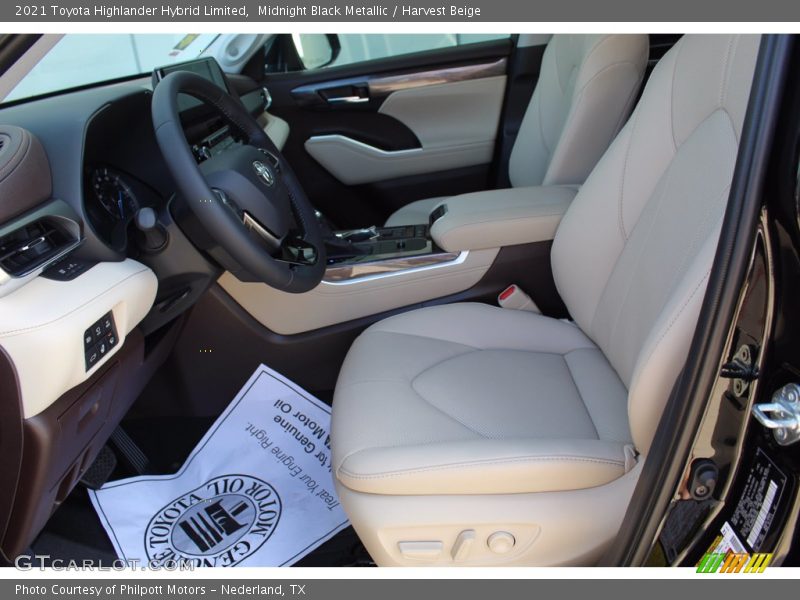 Midnight Black Metallic / Harvest Beige 2021 Toyota Highlander Hybrid Limited