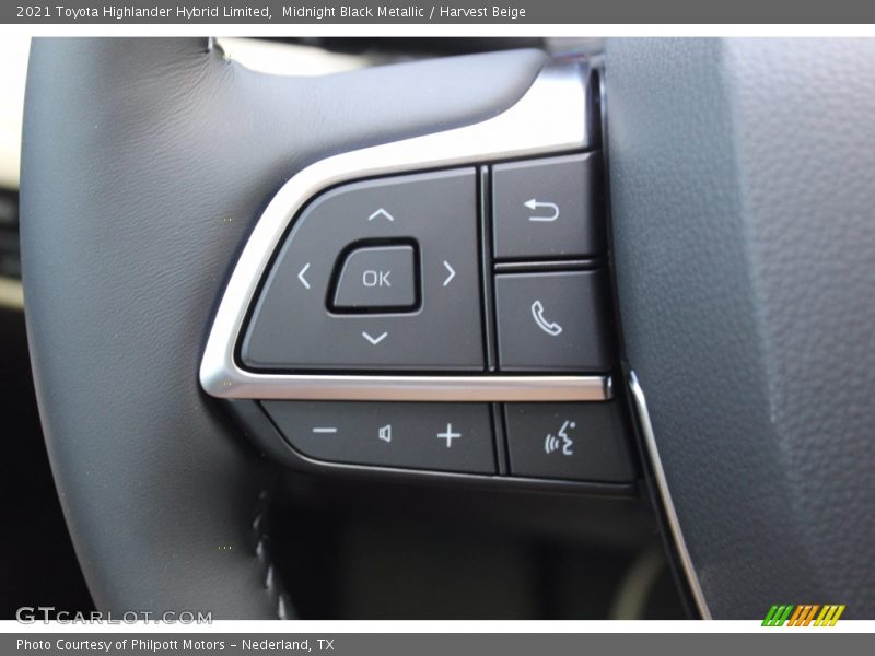 Midnight Black Metallic / Harvest Beige 2021 Toyota Highlander Hybrid Limited
