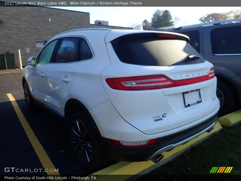 White Platinum / Modern Heritage Theme 2017 Lincoln MKC Black Label AWD
