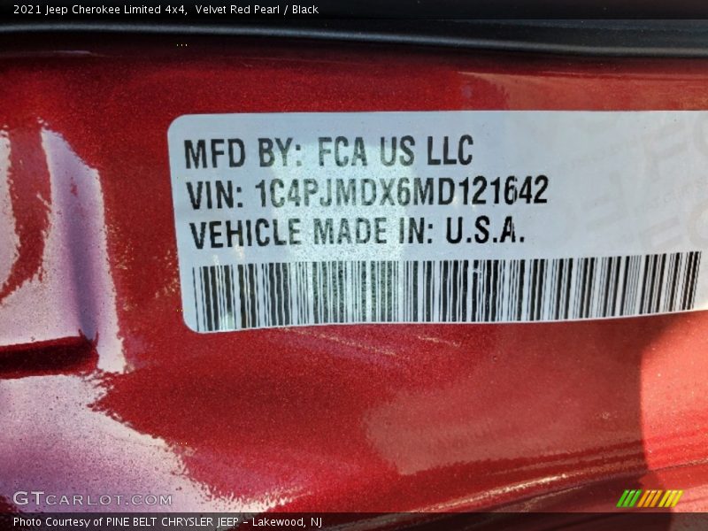 Velvet Red Pearl / Black 2021 Jeep Cherokee Limited 4x4