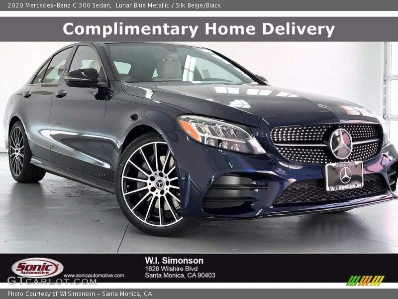 Lunar Blue Metallic / Silk Beige/Black 2020 Mercedes-Benz C 300 Sedan