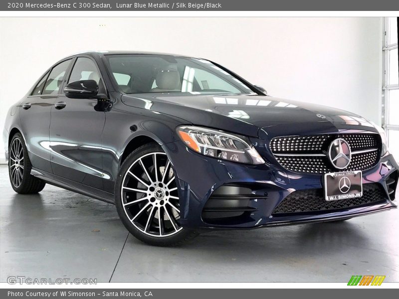 Lunar Blue Metallic / Silk Beige/Black 2020 Mercedes-Benz C 300 Sedan