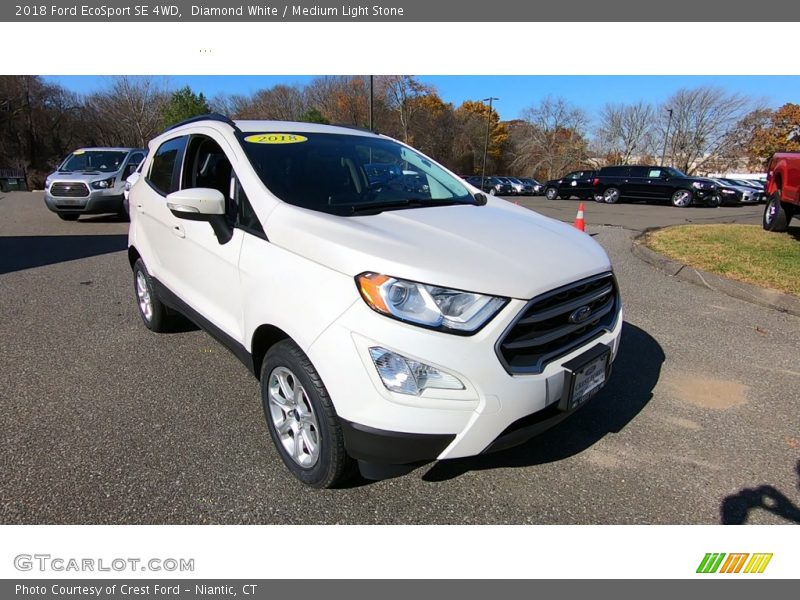 Diamond White / Medium Light Stone 2018 Ford EcoSport SE 4WD