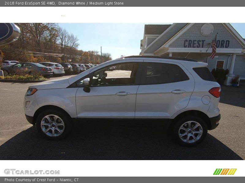 Diamond White / Medium Light Stone 2018 Ford EcoSport SE 4WD