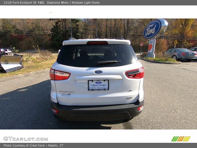Diamond White / Medium Light Stone 2018 Ford EcoSport SE 4WD