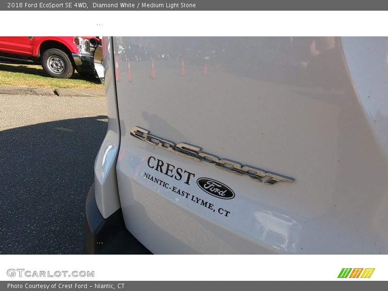 Diamond White / Medium Light Stone 2018 Ford EcoSport SE 4WD