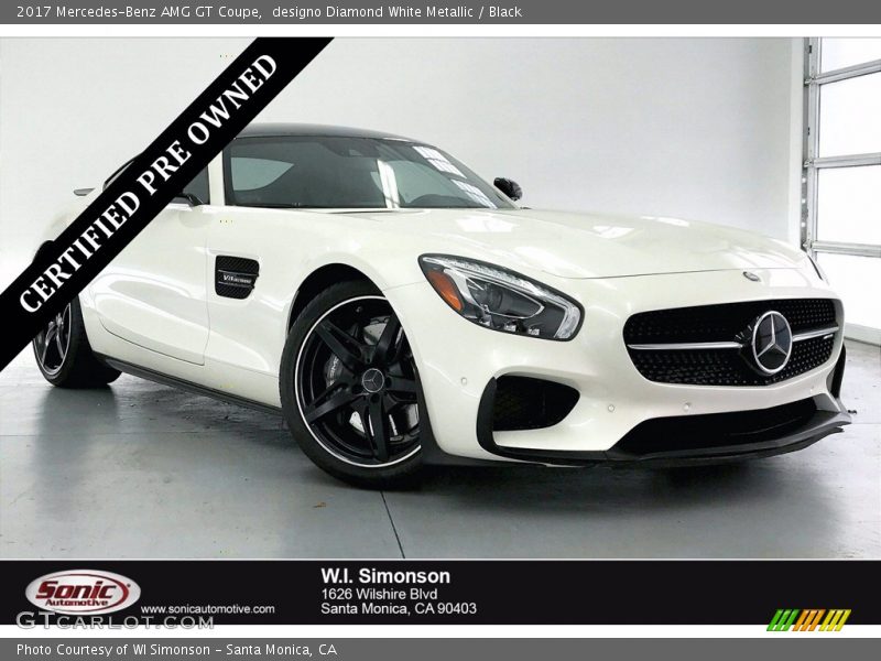 designo Diamond White Metallic / Black 2017 Mercedes-Benz AMG GT Coupe