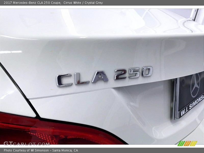 Cirrus White / Crystal Grey 2017 Mercedes-Benz CLA 250 Coupe