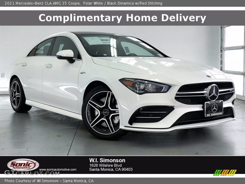 Polar White / Black Dinamica w/Red Stitching 2021 Mercedes-Benz CLA AMG 35 Coupe