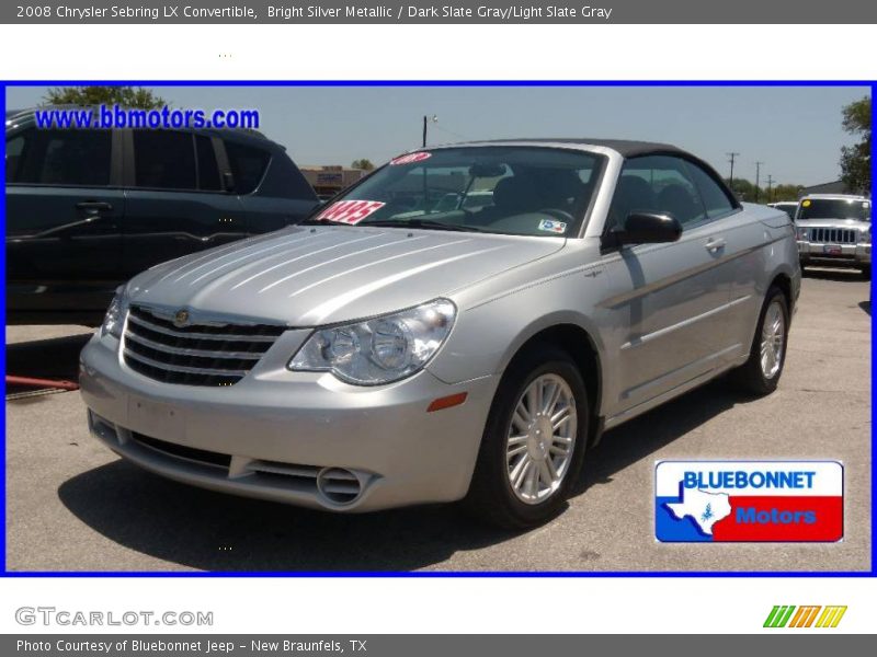 Bright Silver Metallic / Dark Slate Gray/Light Slate Gray 2008 Chrysler Sebring LX Convertible