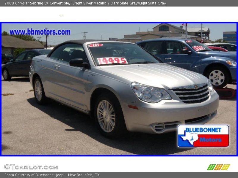 Bright Silver Metallic / Dark Slate Gray/Light Slate Gray 2008 Chrysler Sebring LX Convertible
