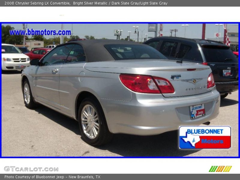 Bright Silver Metallic / Dark Slate Gray/Light Slate Gray 2008 Chrysler Sebring LX Convertible