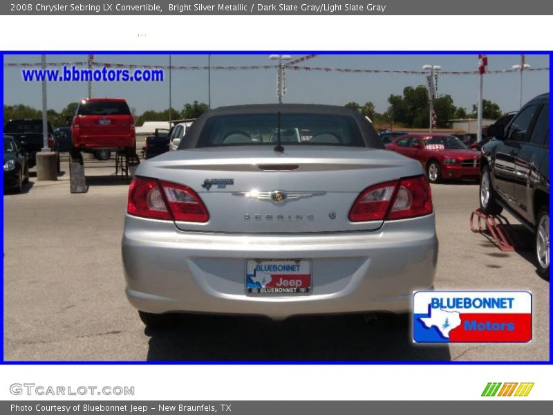Bright Silver Metallic / Dark Slate Gray/Light Slate Gray 2008 Chrysler Sebring LX Convertible