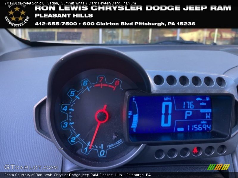 Summit White / Dark Pewter/Dark Titanium 2012 Chevrolet Sonic LT Sedan