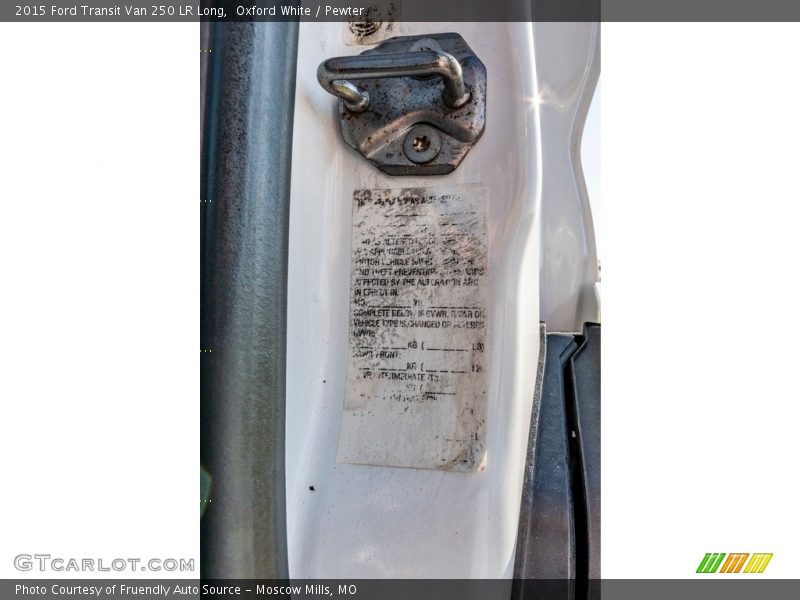 Oxford White / Pewter 2015 Ford Transit Van 250 LR Long