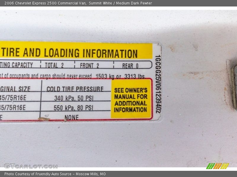 Summit White / Medium Dark Pewter 2006 Chevrolet Express 2500 Commercial Van