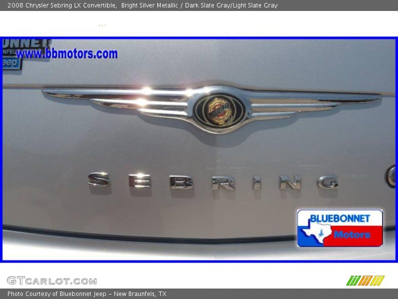 Bright Silver Metallic / Dark Slate Gray/Light Slate Gray 2008 Chrysler Sebring LX Convertible