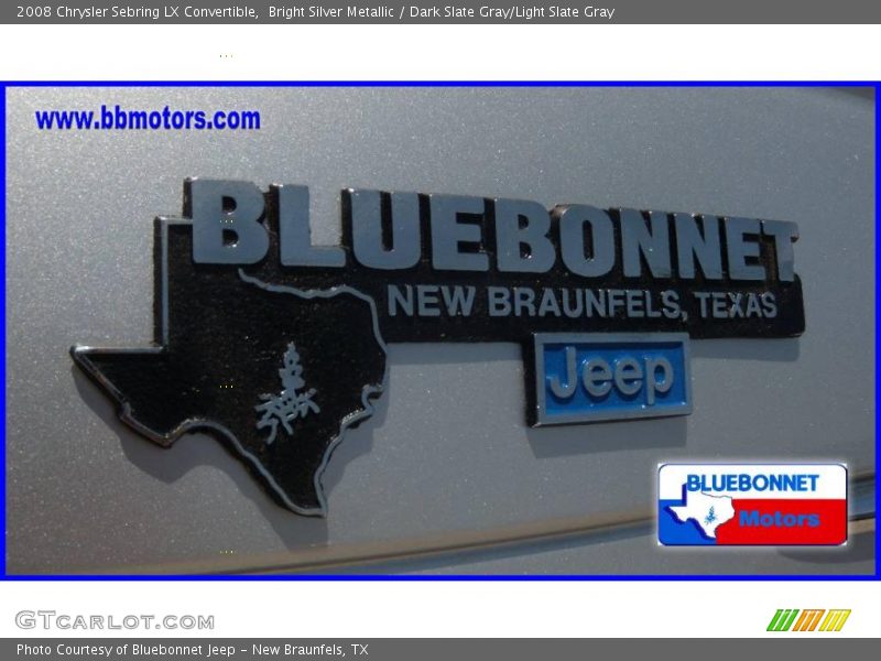 Bright Silver Metallic / Dark Slate Gray/Light Slate Gray 2008 Chrysler Sebring LX Convertible