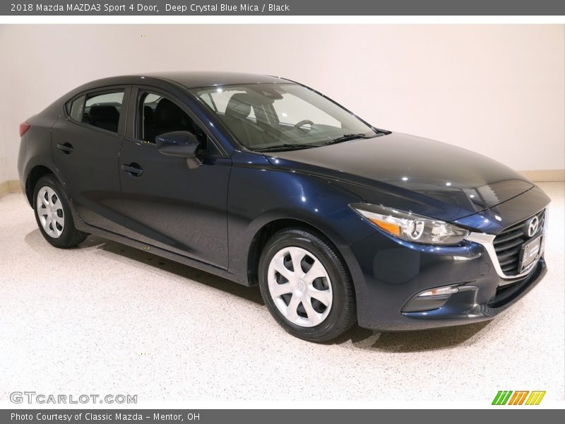 Deep Crystal Blue Mica / Black 2018 Mazda MAZDA3 Sport 4 Door