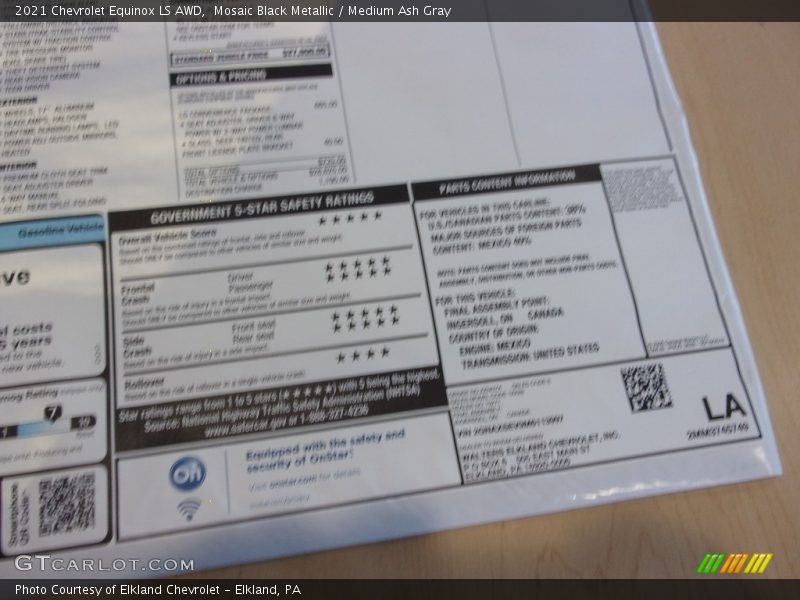 Mosaic Black Metallic / Medium Ash Gray 2021 Chevrolet Equinox LS AWD