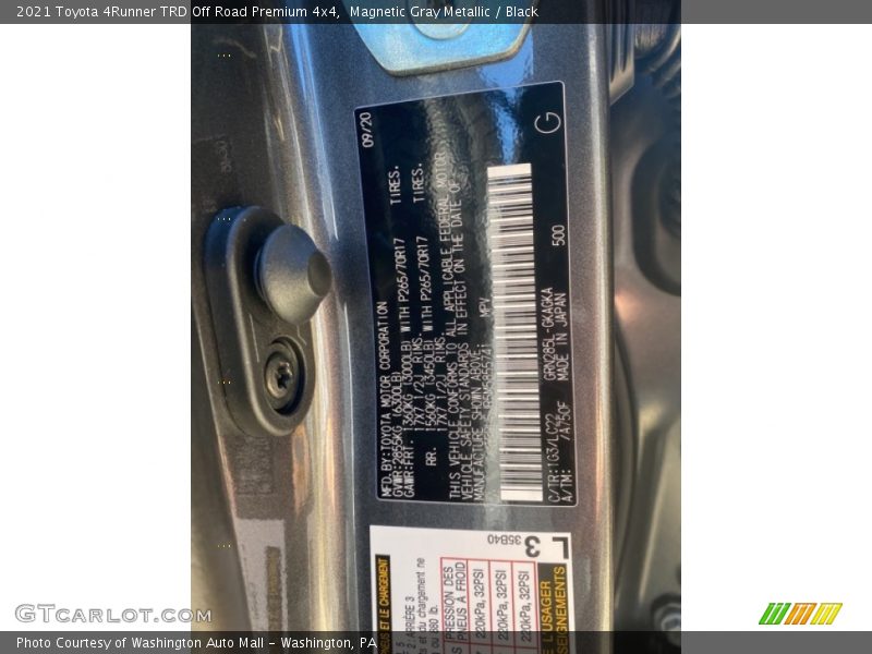 Magnetic Gray Metallic / Black 2021 Toyota 4Runner TRD Off Road Premium 4x4