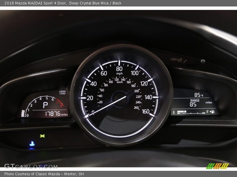 Deep Crystal Blue Mica / Black 2018 Mazda MAZDA3 Sport 4 Door