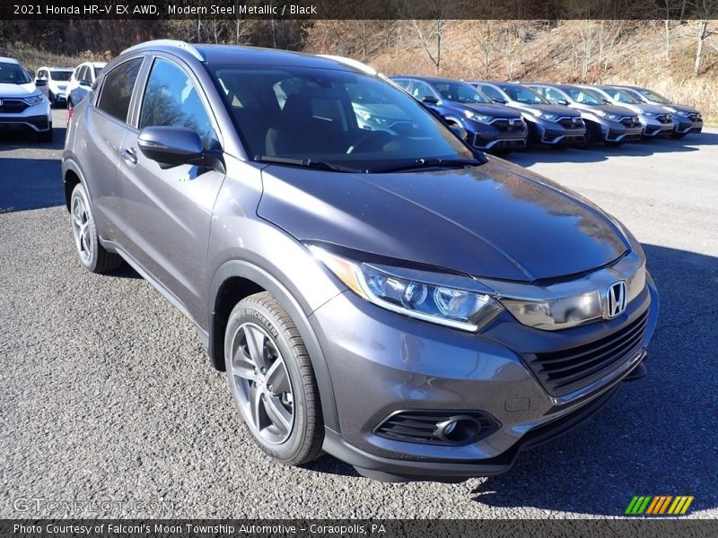 Modern Steel Metallic / Black 2021 Honda HR-V EX AWD