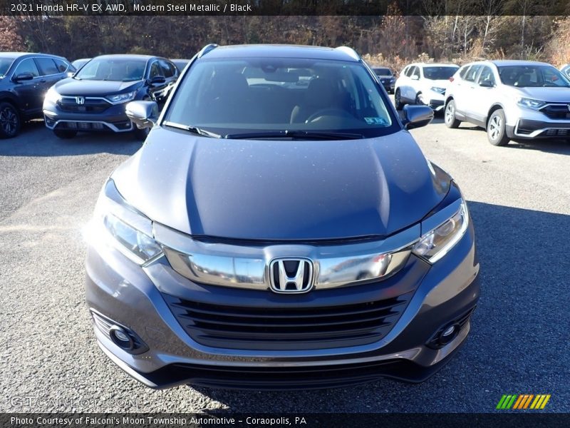 Modern Steel Metallic / Black 2021 Honda HR-V EX AWD