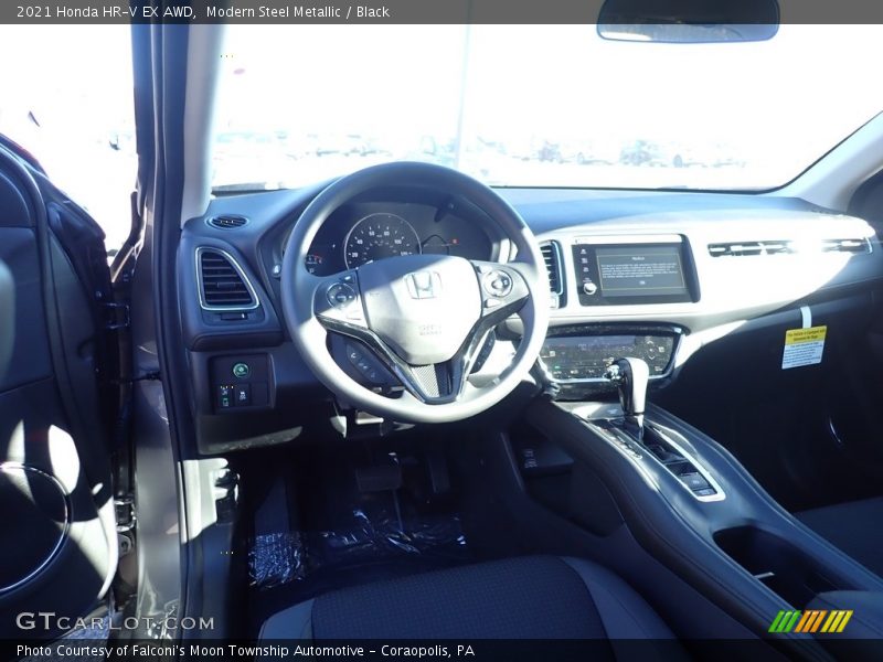 Modern Steel Metallic / Black 2021 Honda HR-V EX AWD